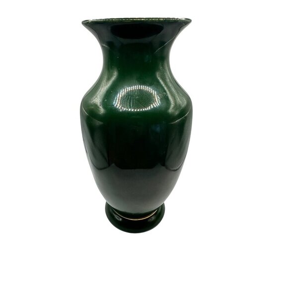 Vintage French Limoge Green Porcelain Vase With Classical Renaissance Courting - Picture 7 of 10